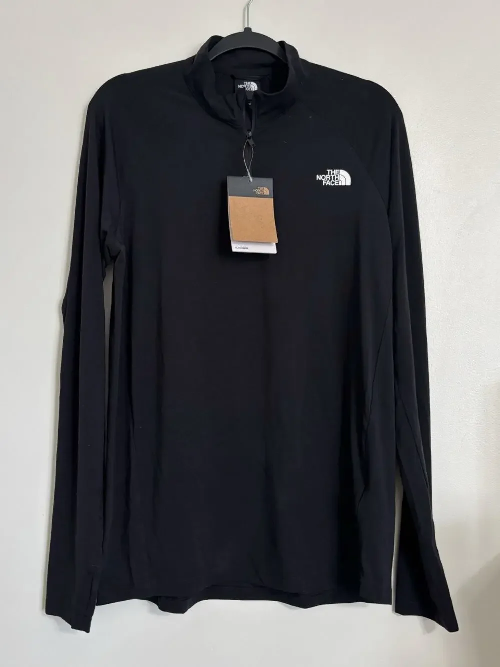 Black Men's The North Face Wander 1/4 Zip Fitted Shirt M